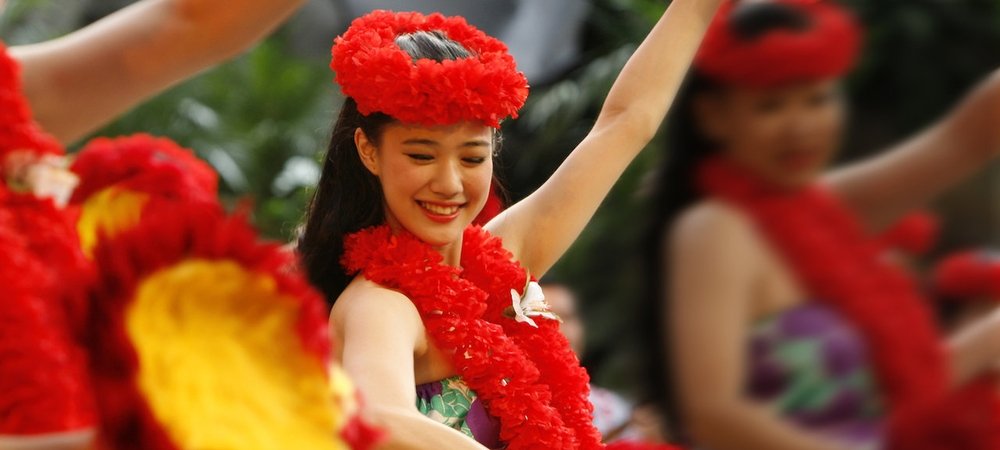 Backdrop of Hula Girls