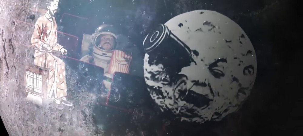 Backdrop of Man and the Moon