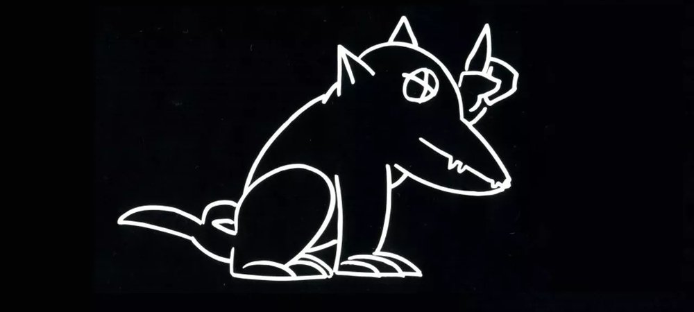 Backdrop of Man bijt hond