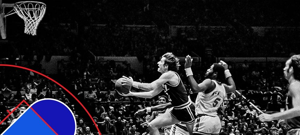 Backdrop of Maravich's 68