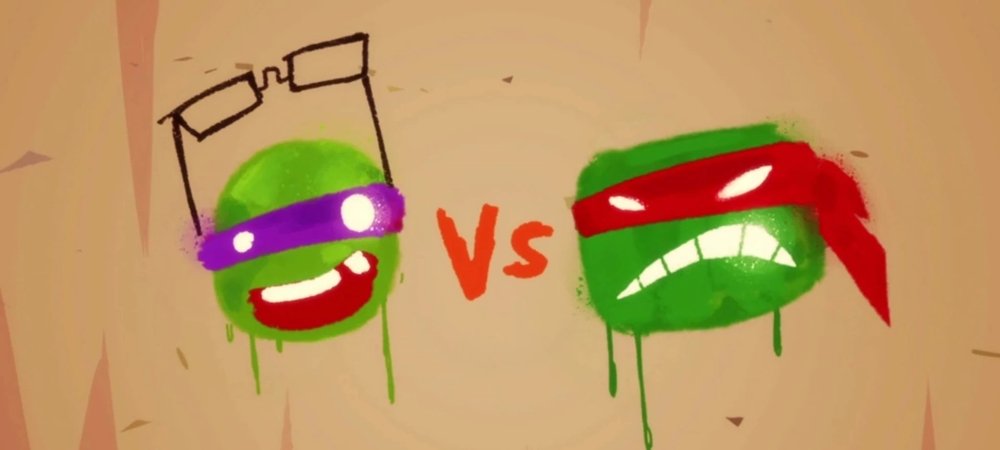 Backdrop of Don vs. Raph