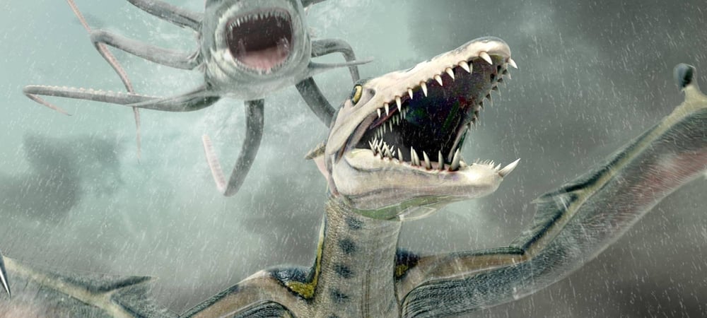 Backdrop of Sharktopus vs. Pteracuda