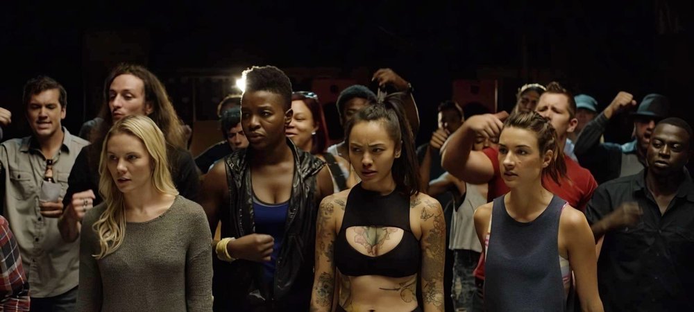 Backdrop of Female Fight Squad
