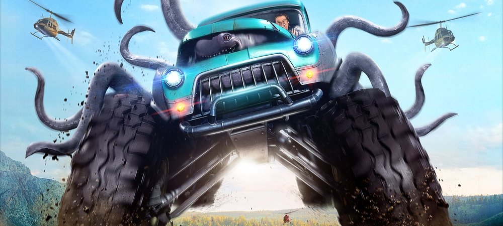 Backdrop of Monster Trucks