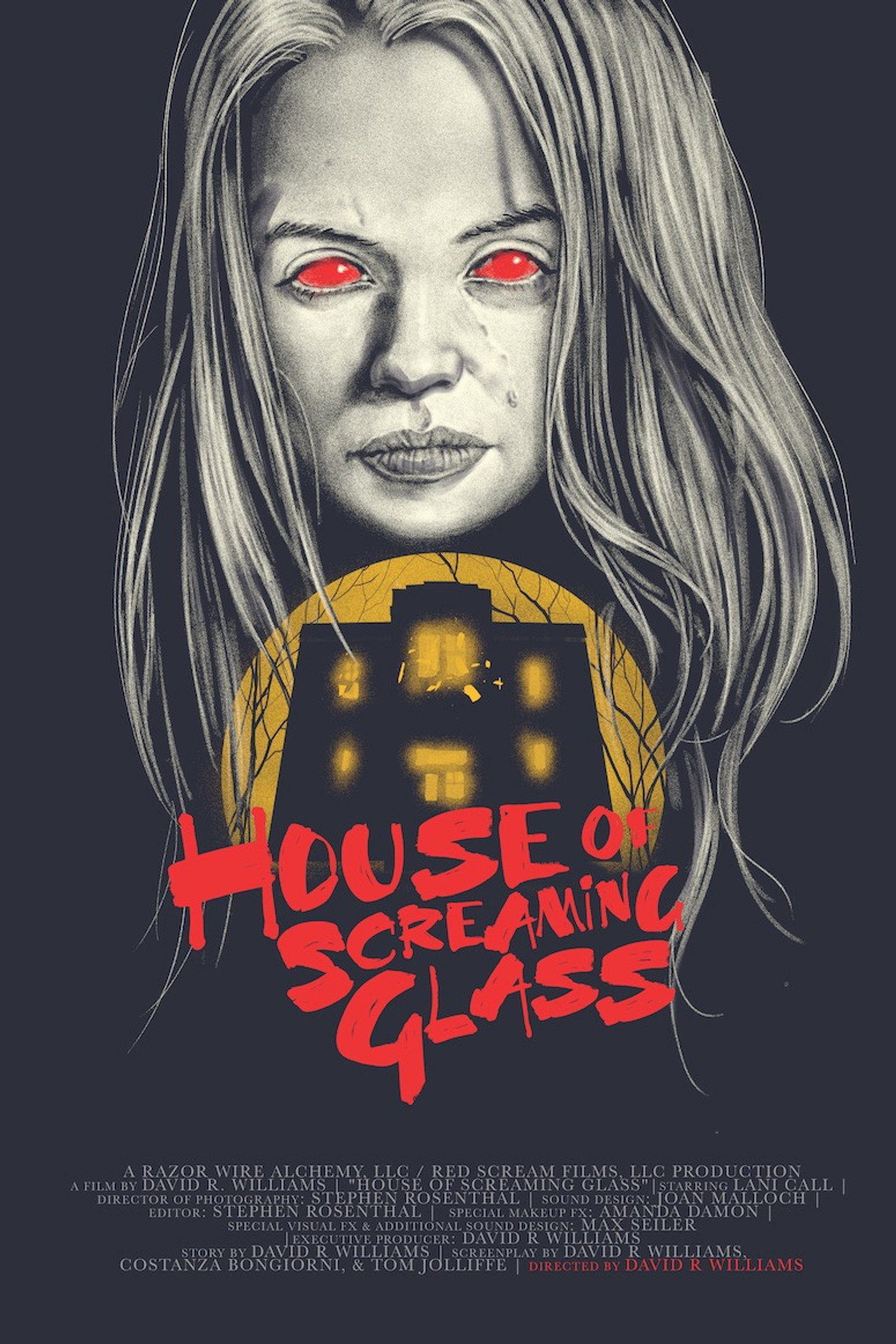 House of Screaming Glass Backdrop