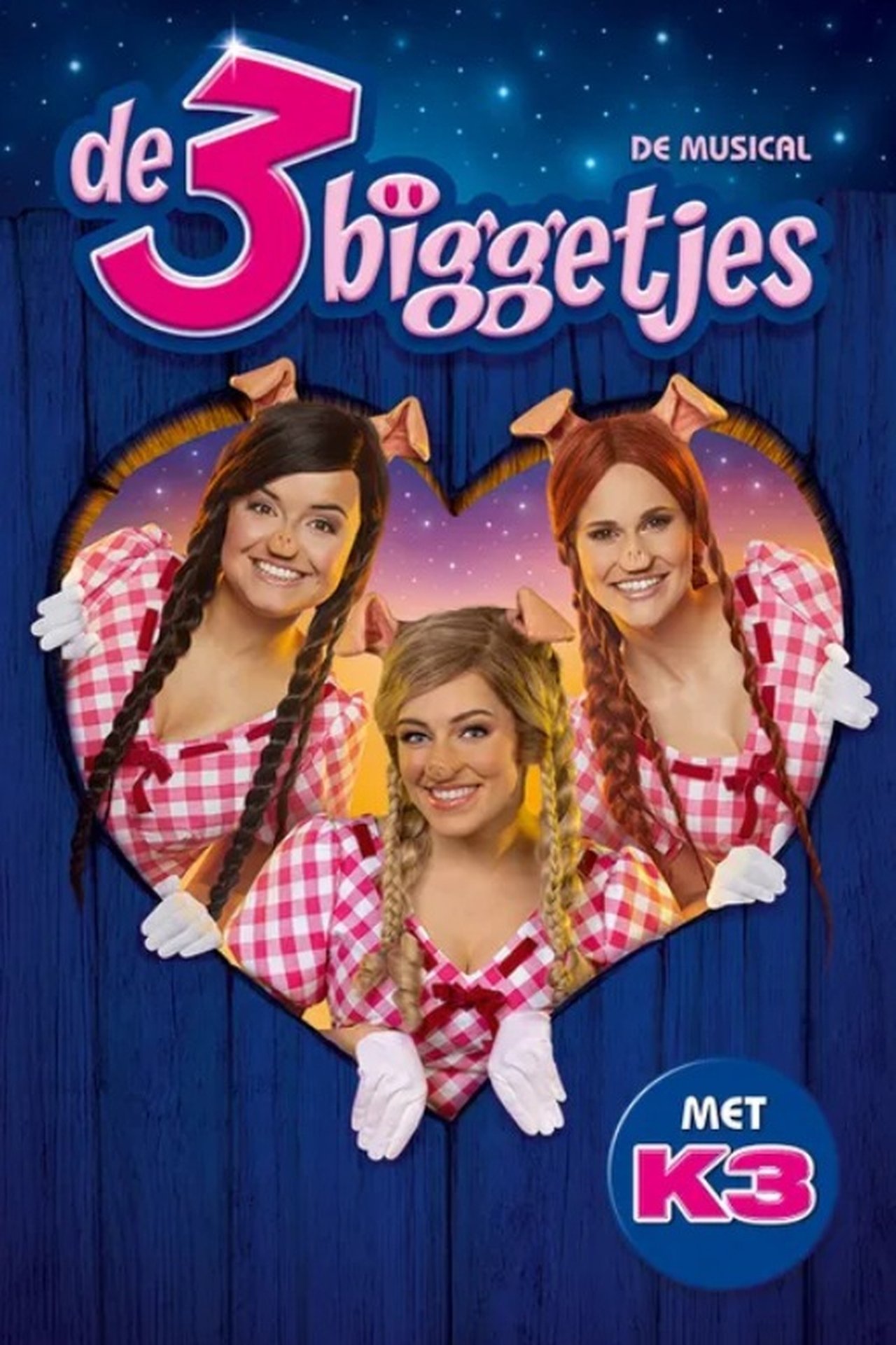 De 3 Biggetjes De Musical met K3 poster