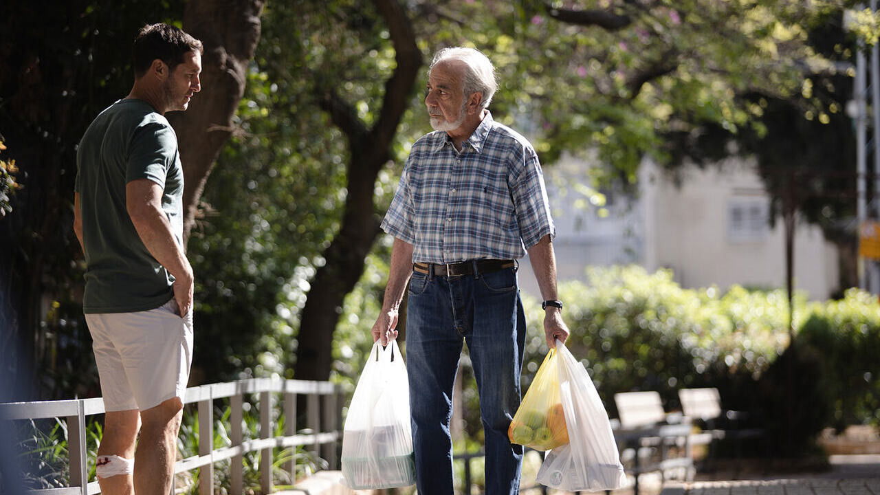 A Man Walks Down the Street backdrop