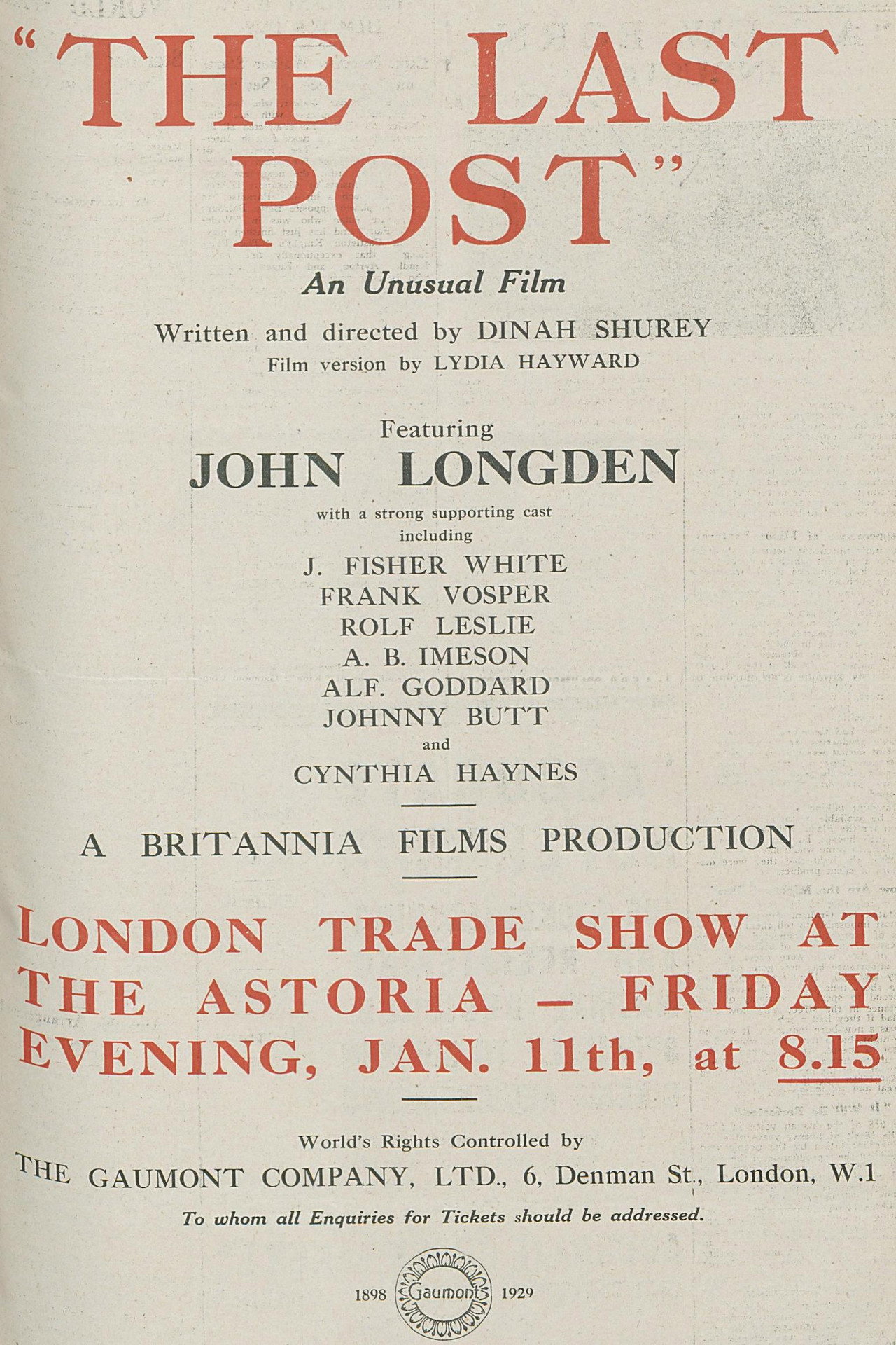 The Last Post Backdrop