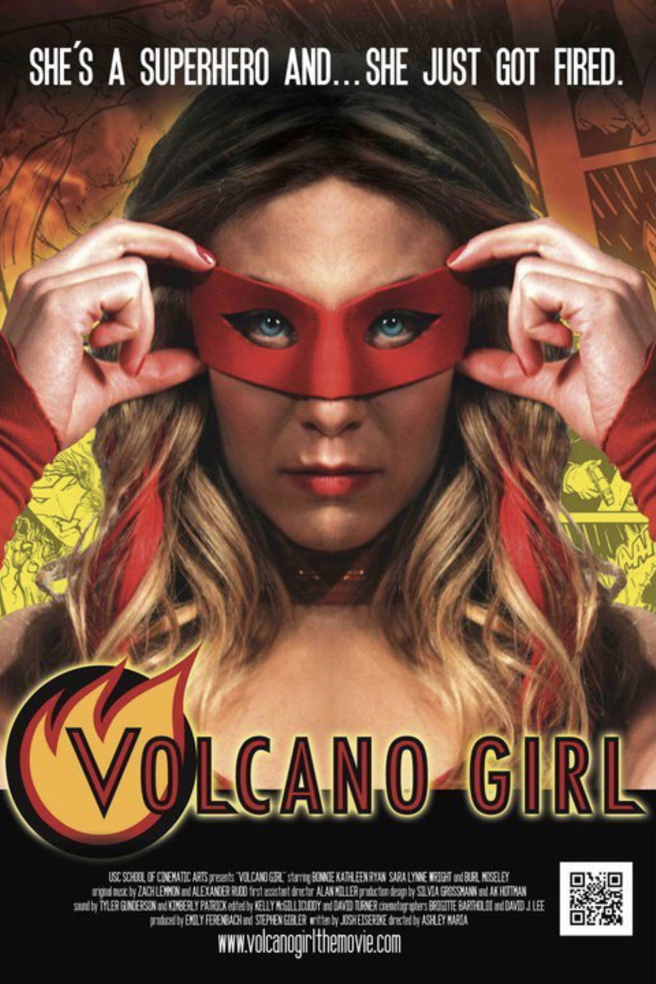 Volcano Girl Backdrop