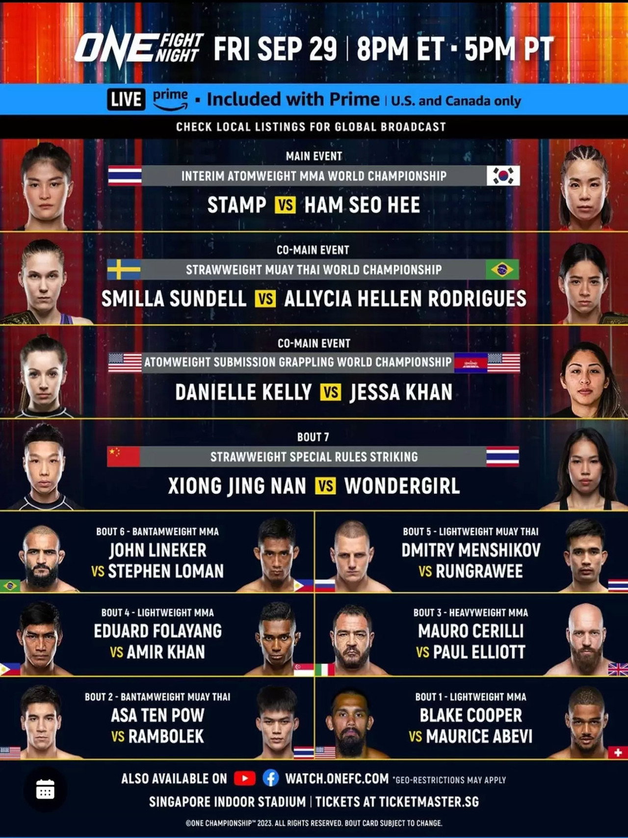 ONE Fight Night 14: Stamp vs. Ham