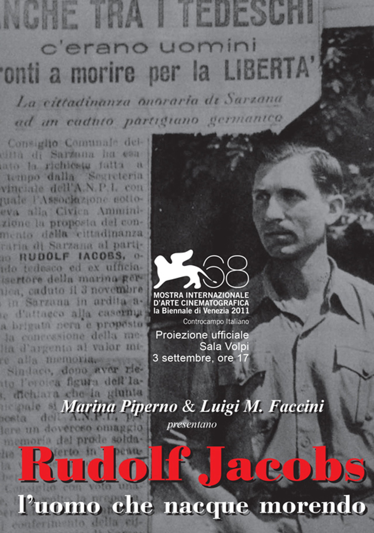 Rudolf Jacobs, L'uomo che nacque morendo filmaffisch