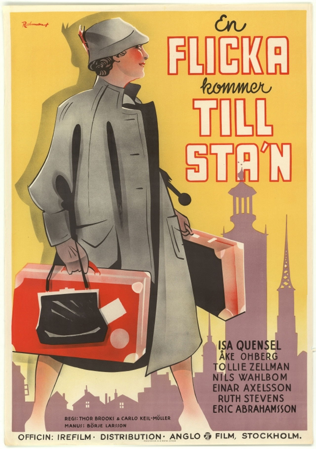 En flicka kommer till sta'n Backdrop