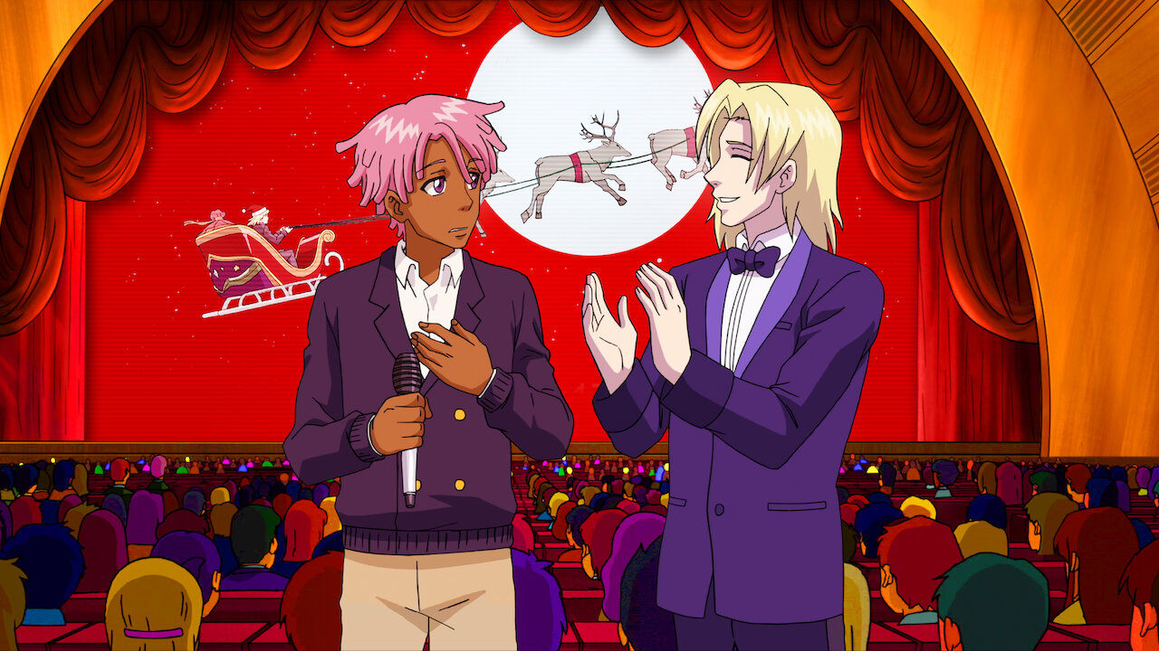 Scen från Neo Yokio: Pink Christmas