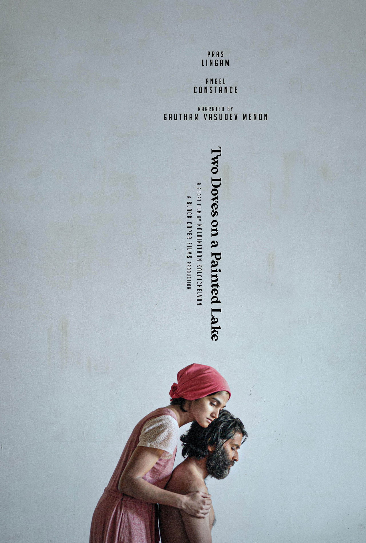 Two Doves on a Painted Lake Backdrop