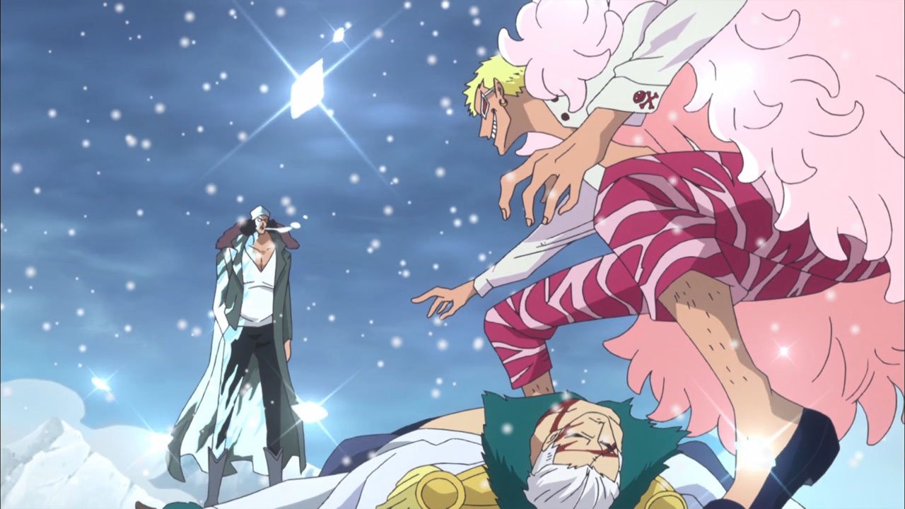 Intense! Aokiji vs. Doflamingo!