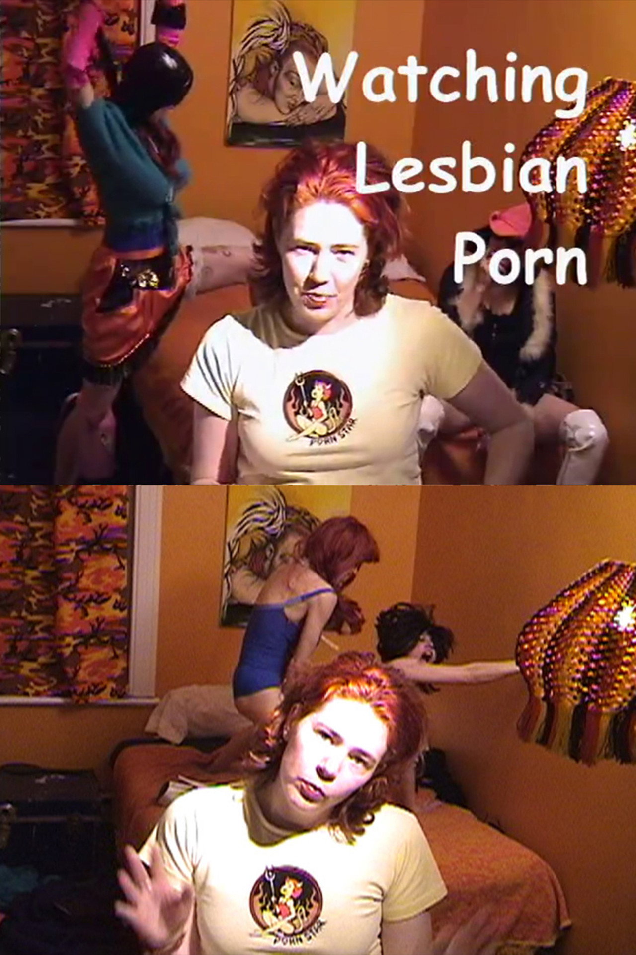 Watching Lesbian Porn Backdrop