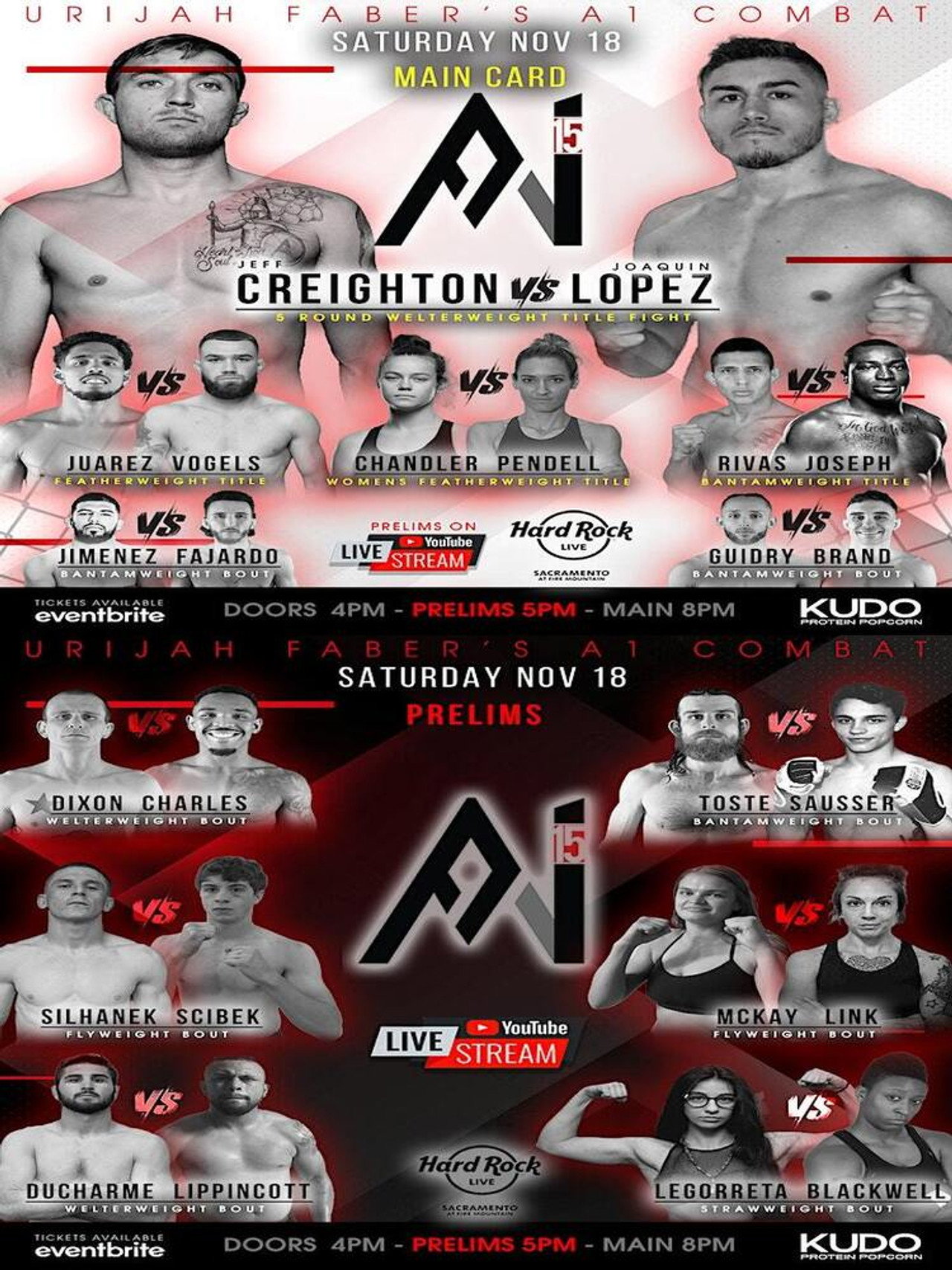 Urijah Faber's A1 Combat 15 poster