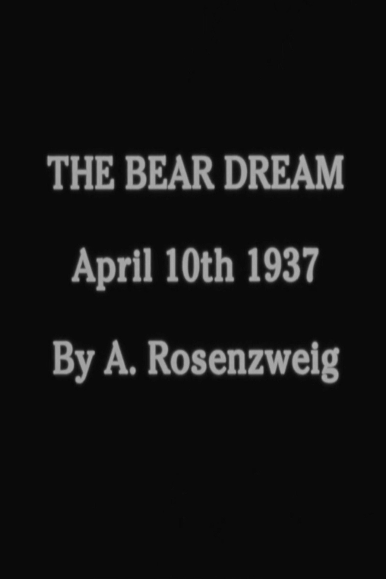 The Bear Dream filmaffisch
