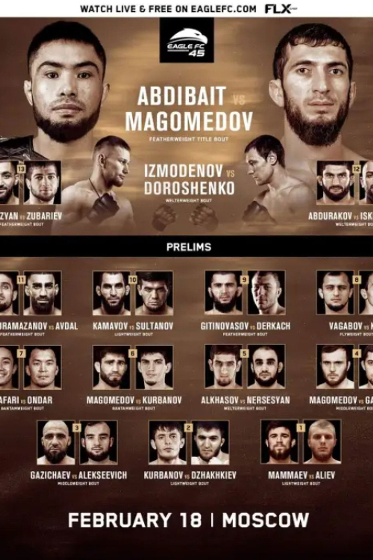 Eagle FC 45: Gitinovasov vs. Magomedov Backdrop