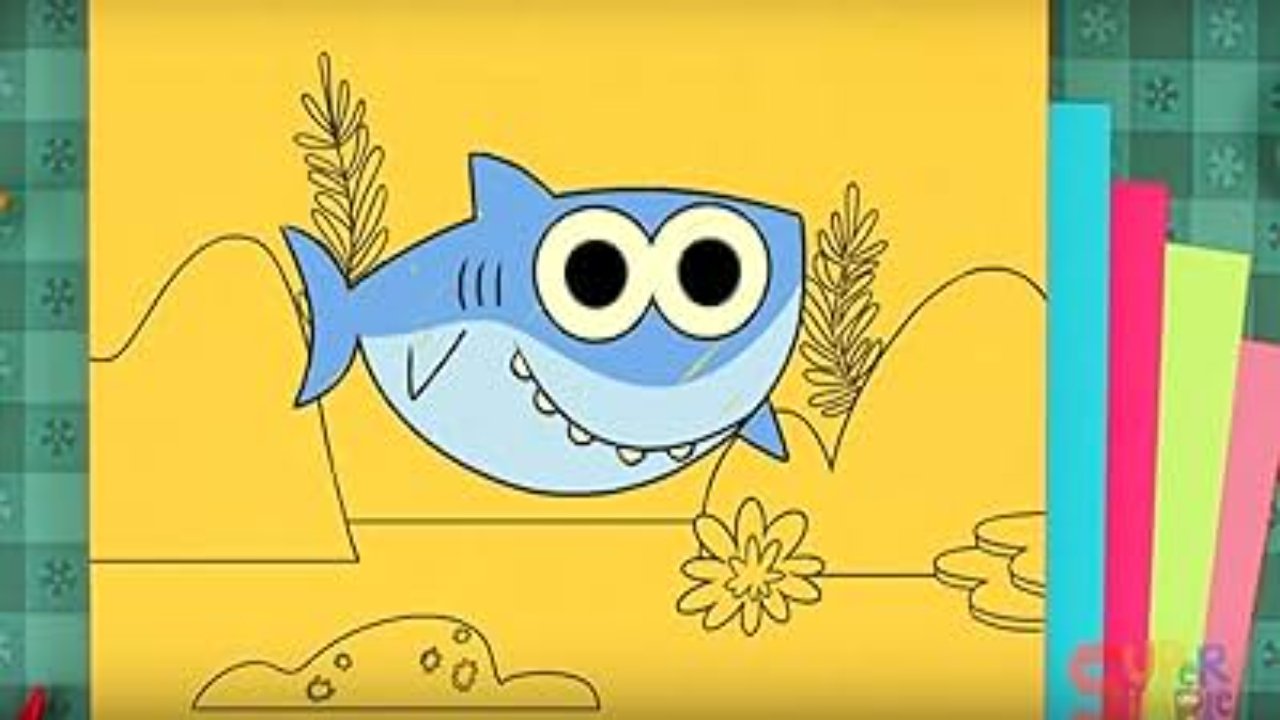 Super Simple Draw - Season 1 Episode 32 : How To Draw Baby Shark