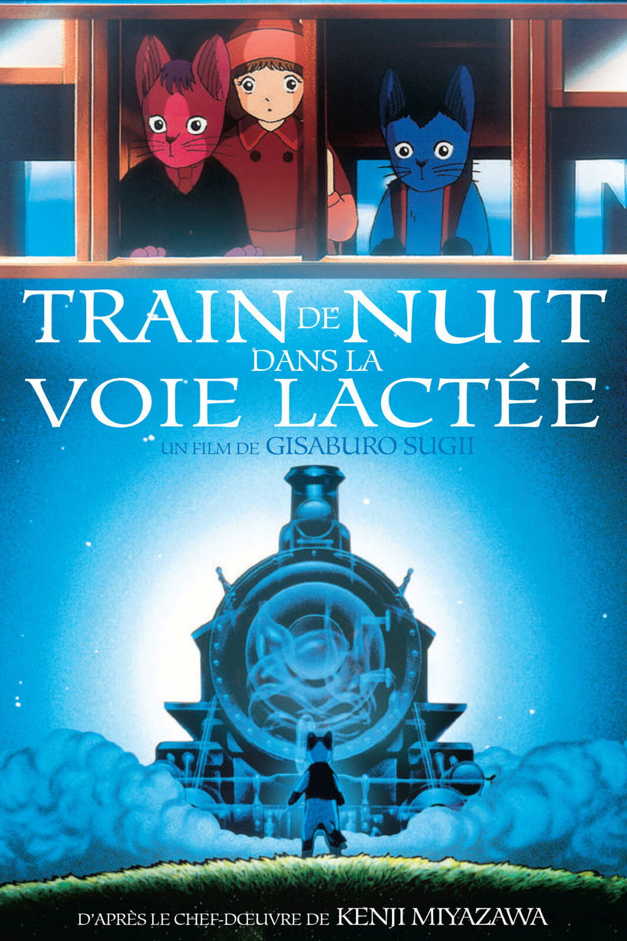 Train de nuit dans la voie lactée poster