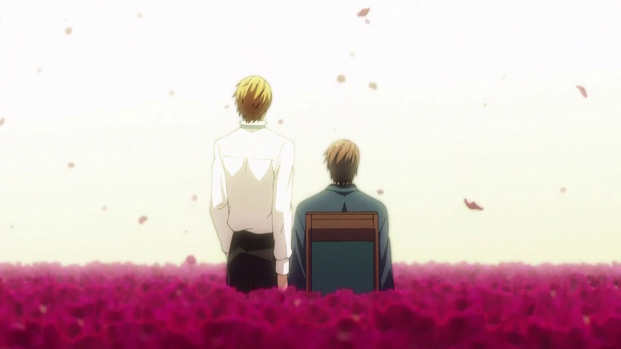 My master is always alone in the flower garden