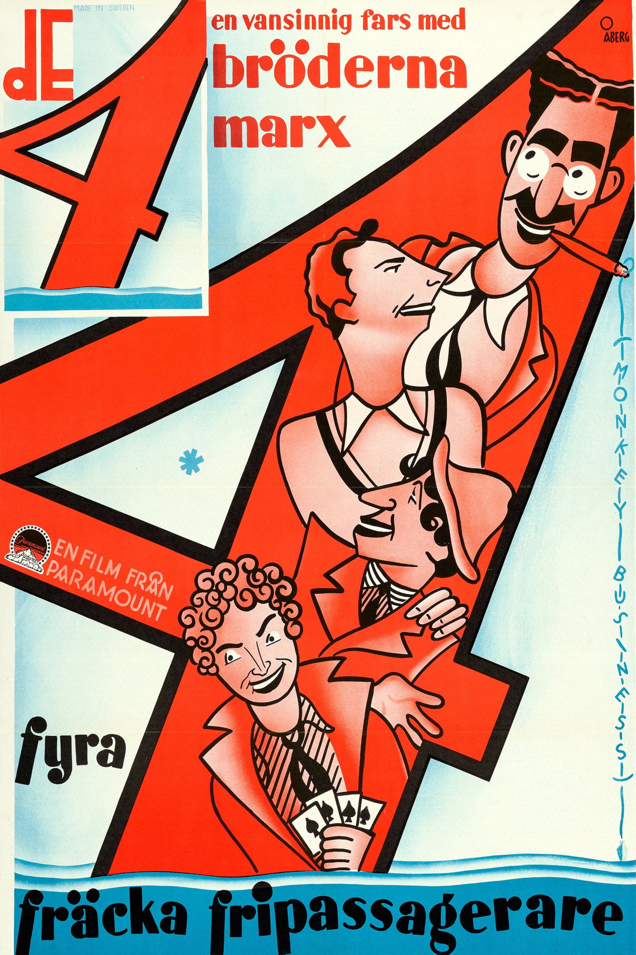 Fyra fräcka fripassagerare filmaffisch