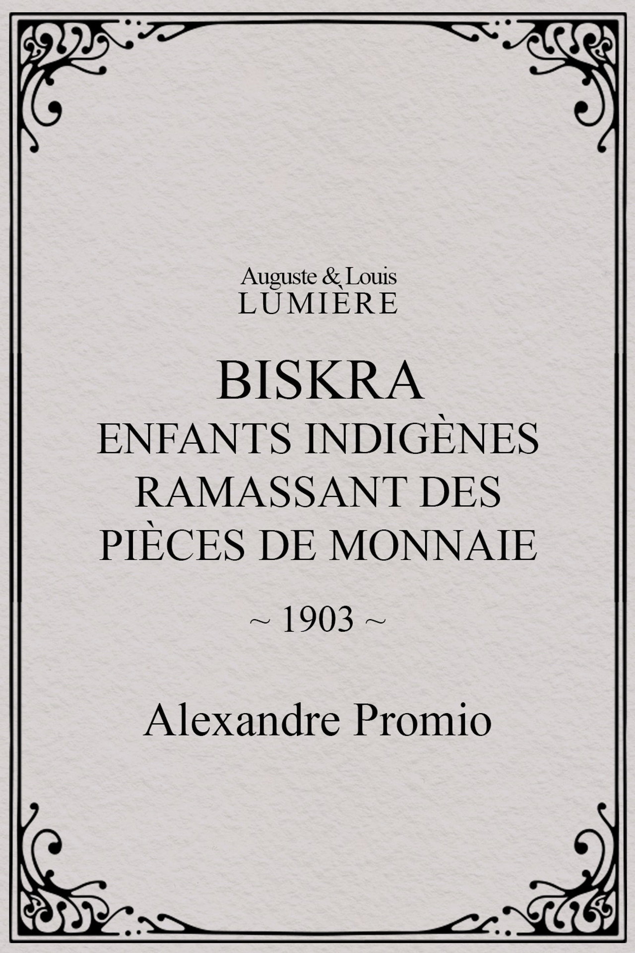 Biskra : enfants indigènes ramassant des pièces de monnaie