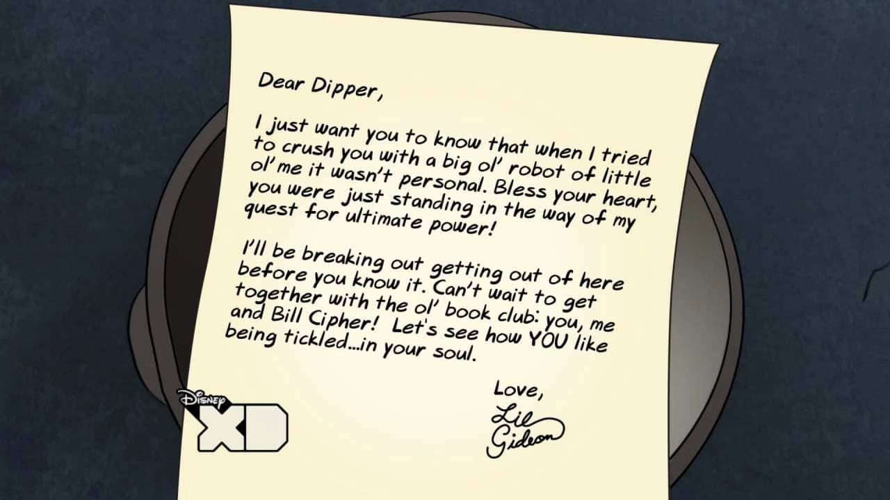 Gravity Falls - Season 0 Episode 32 : Creepy Letters from Lil Gideon - Dipper Tickle