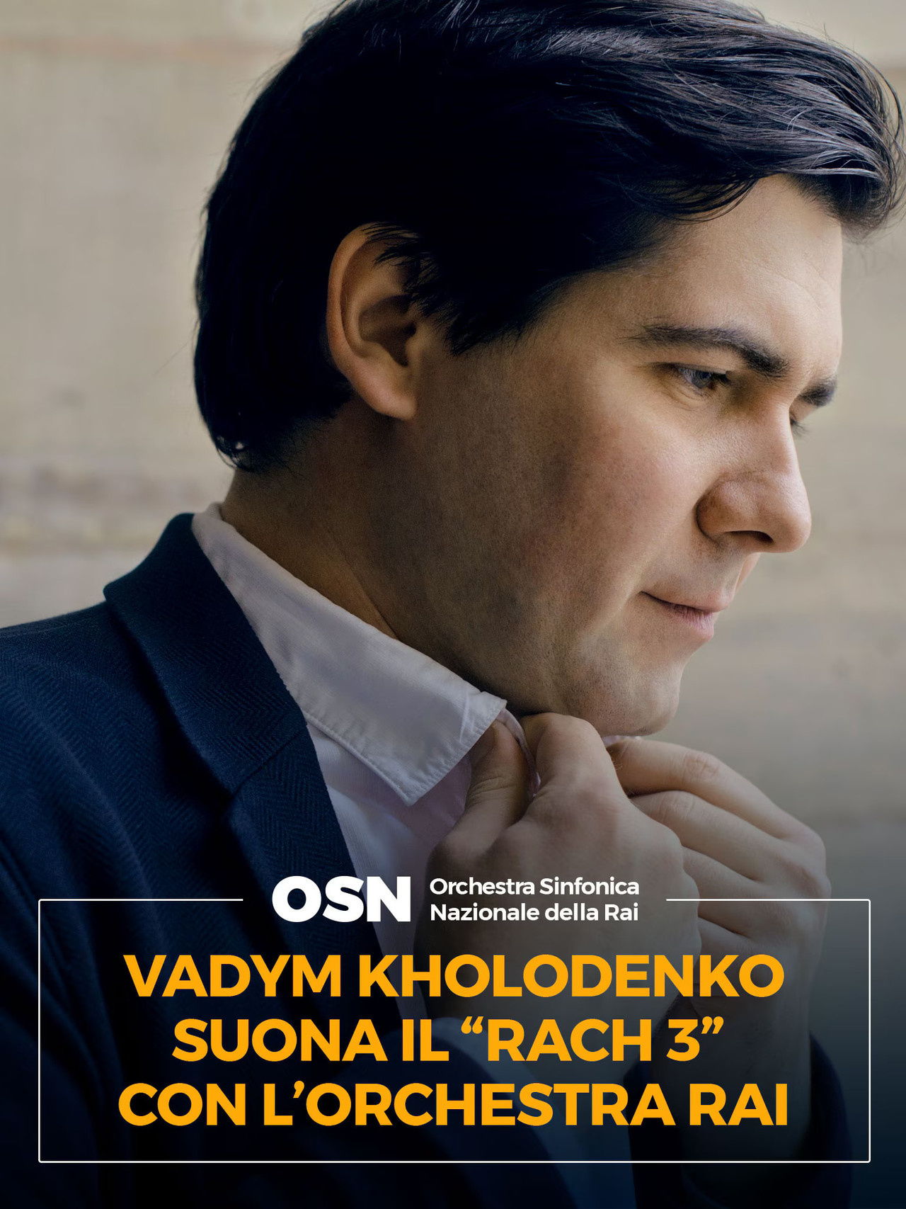 Vadym Kholodenko suona il Rach 3 con L'OSN Backdrop