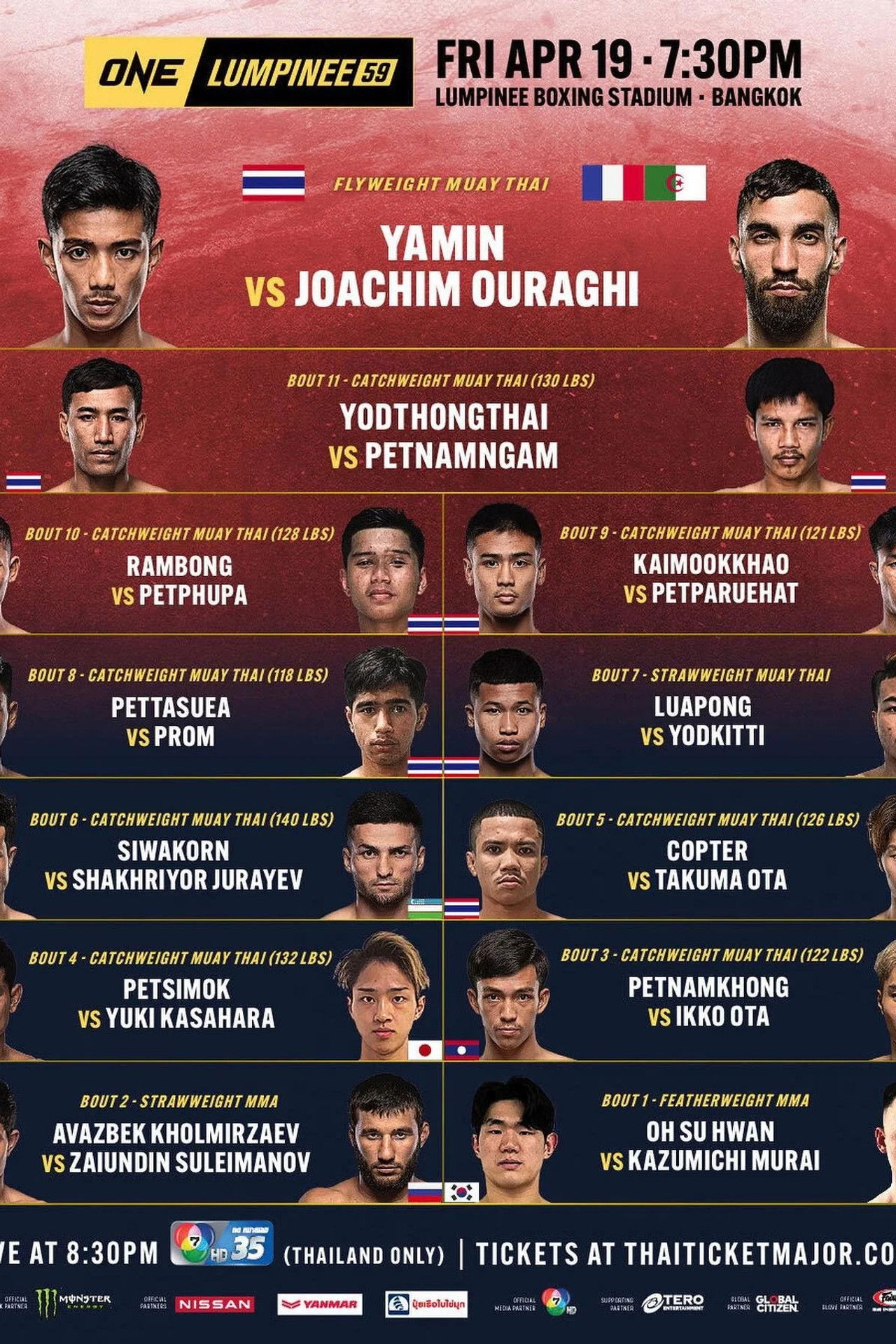 ONE Friday Fights 59: Yamin vs. Ouraghi Backdrop