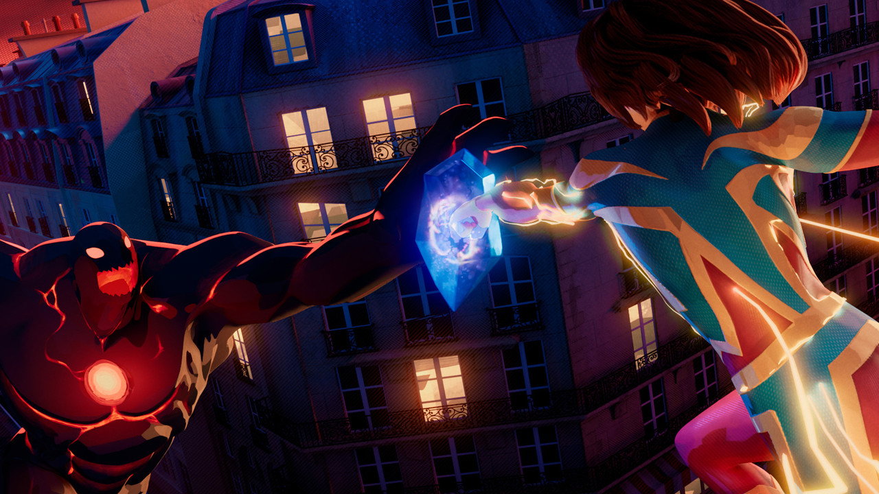 Cinematic still from the movie Étincelle: the Curse of the Black Opal