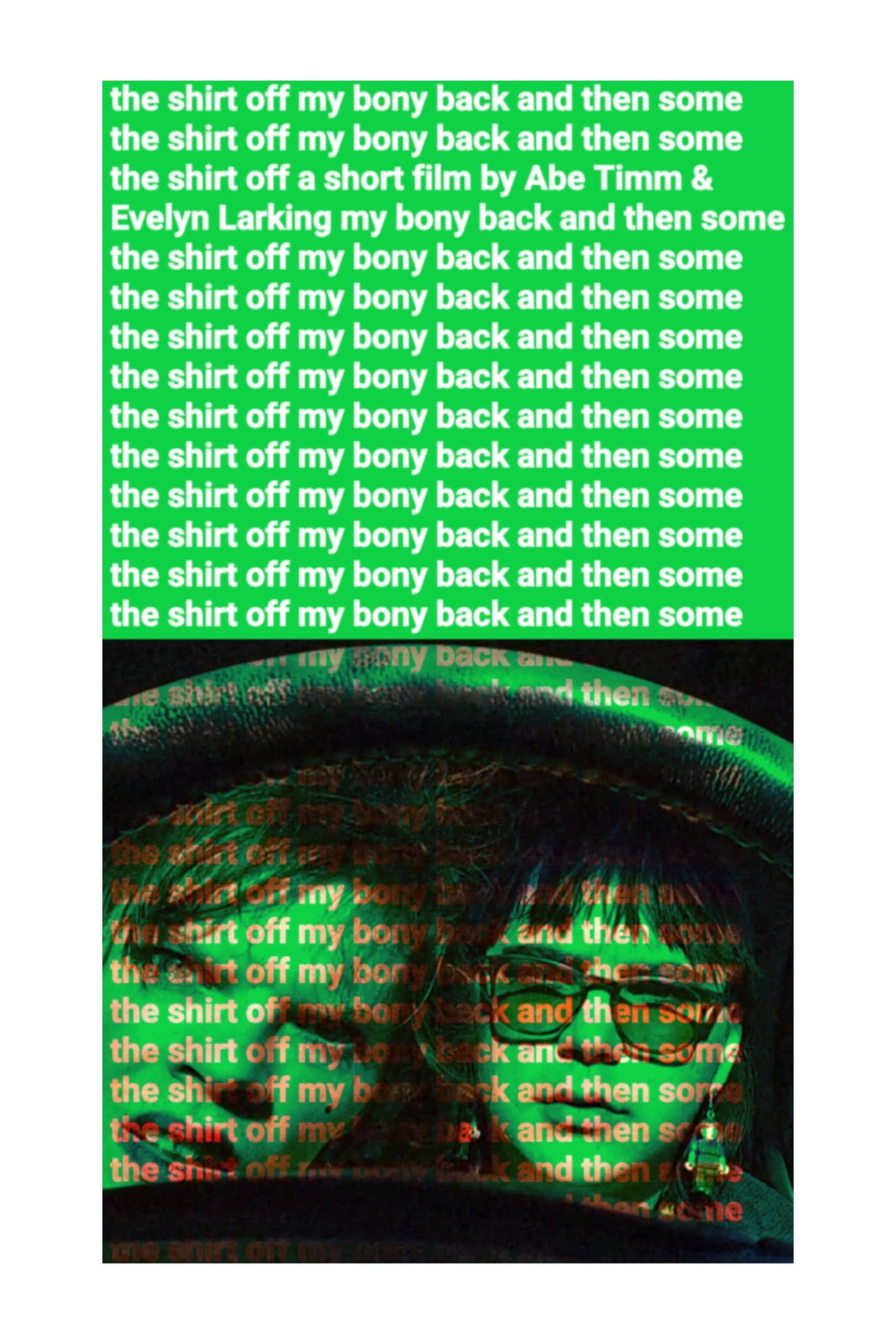 The Shirt Off My Bony Back and Then Some Backdrop