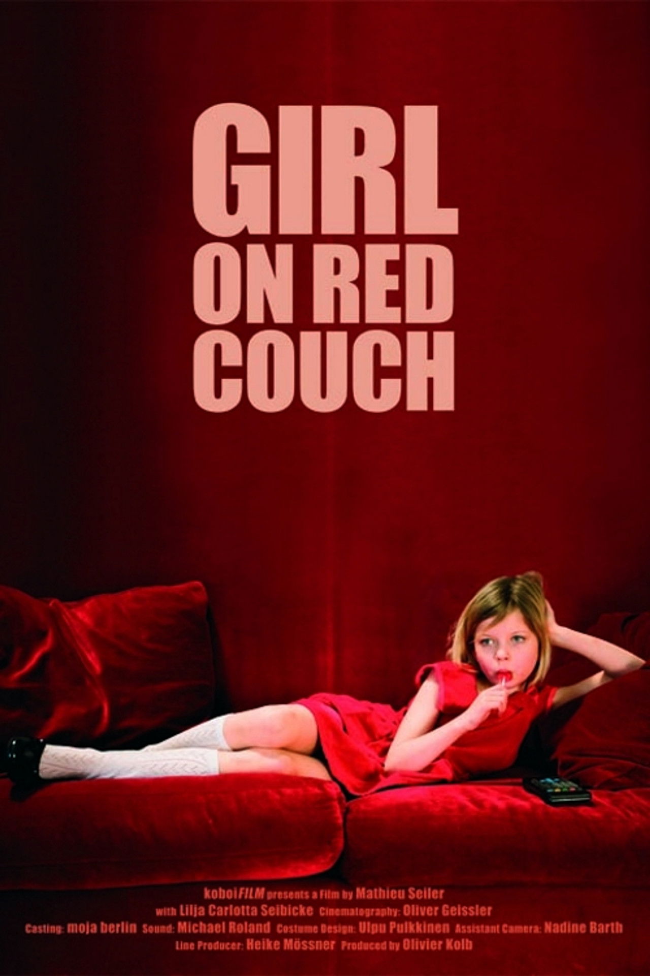 Girl on Red Couch Backdrop