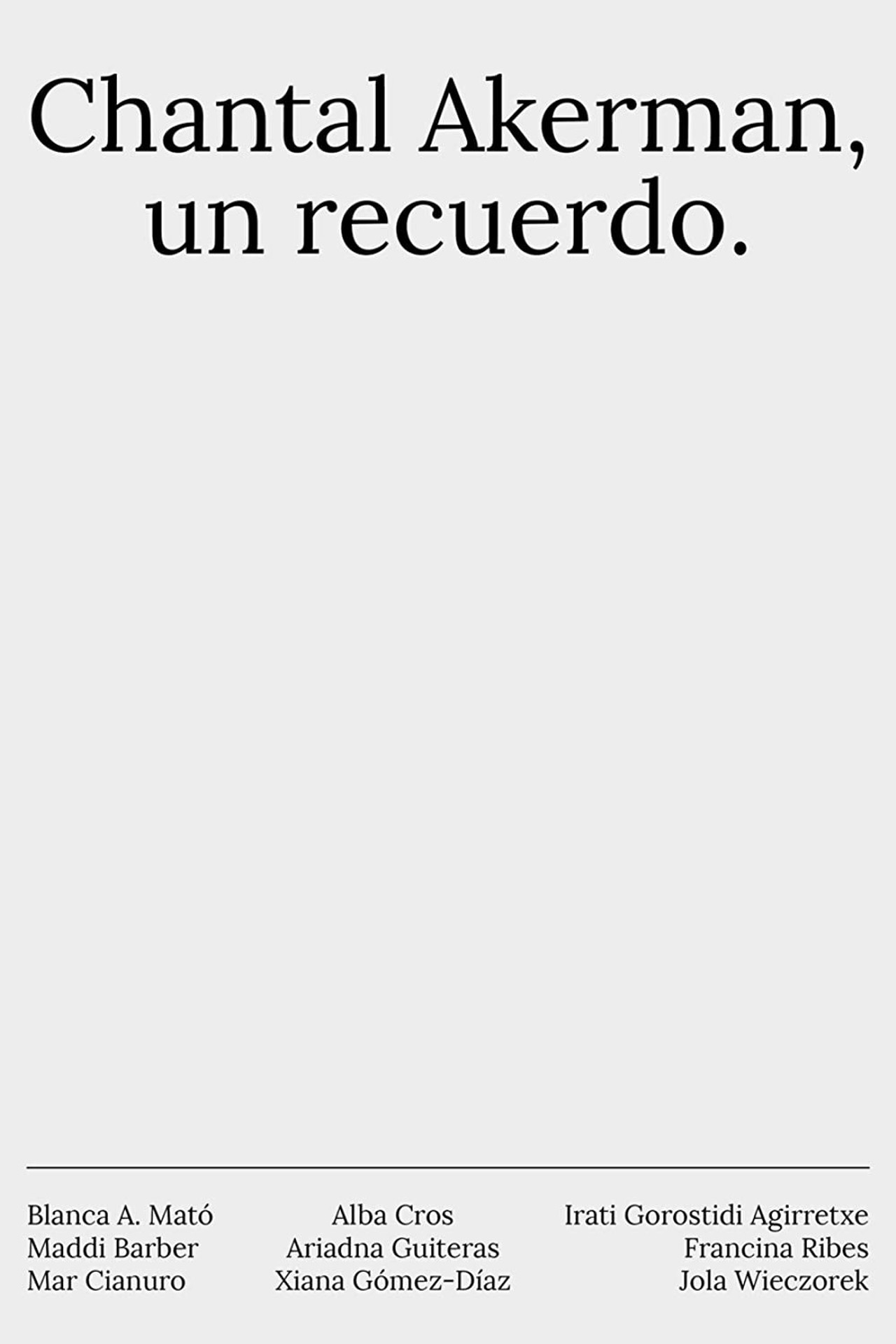 Chantal Akerman, un recuerdo filmaffisch