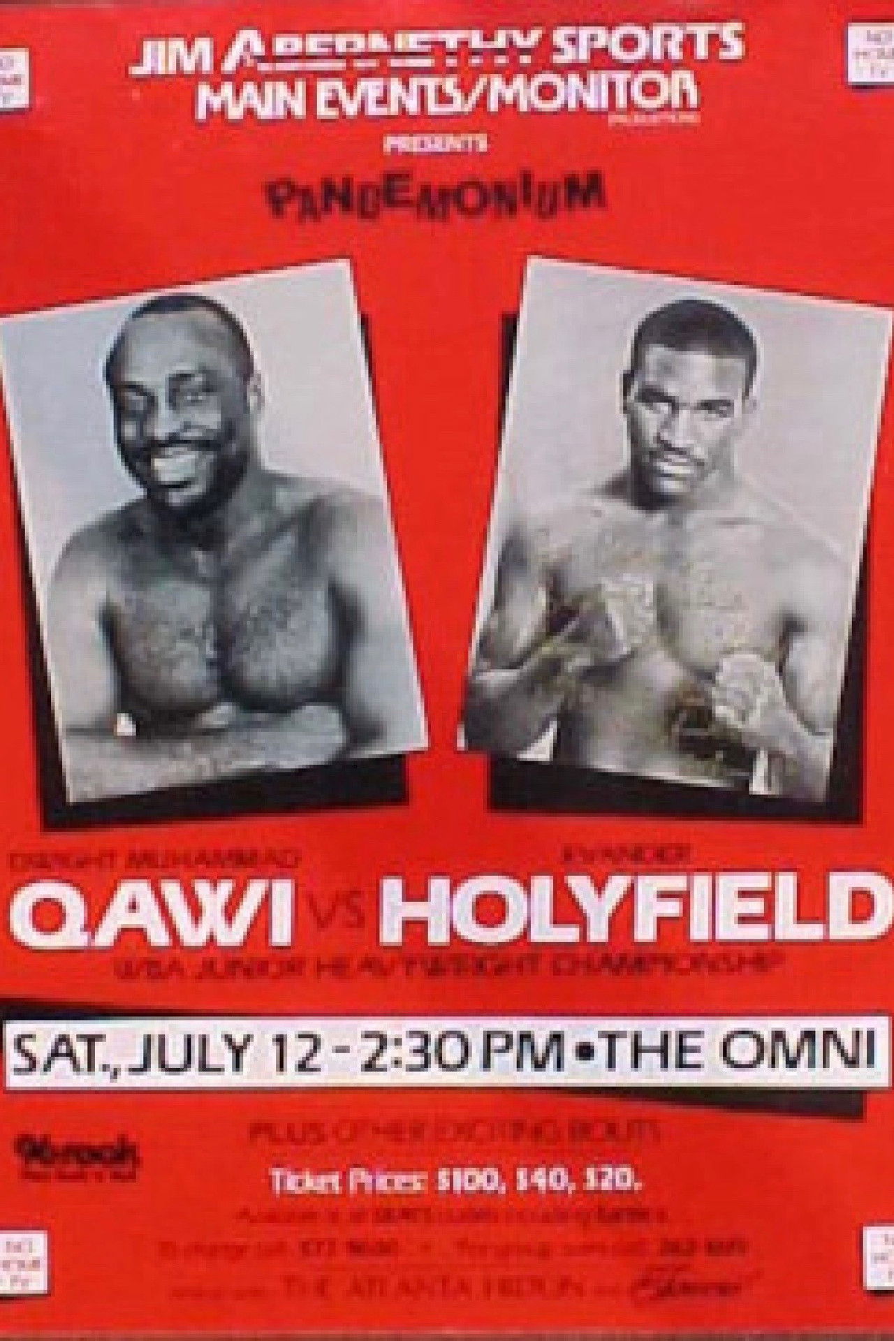Dwight Muhammad Qawi vs. Evander Holyfield Backdrop