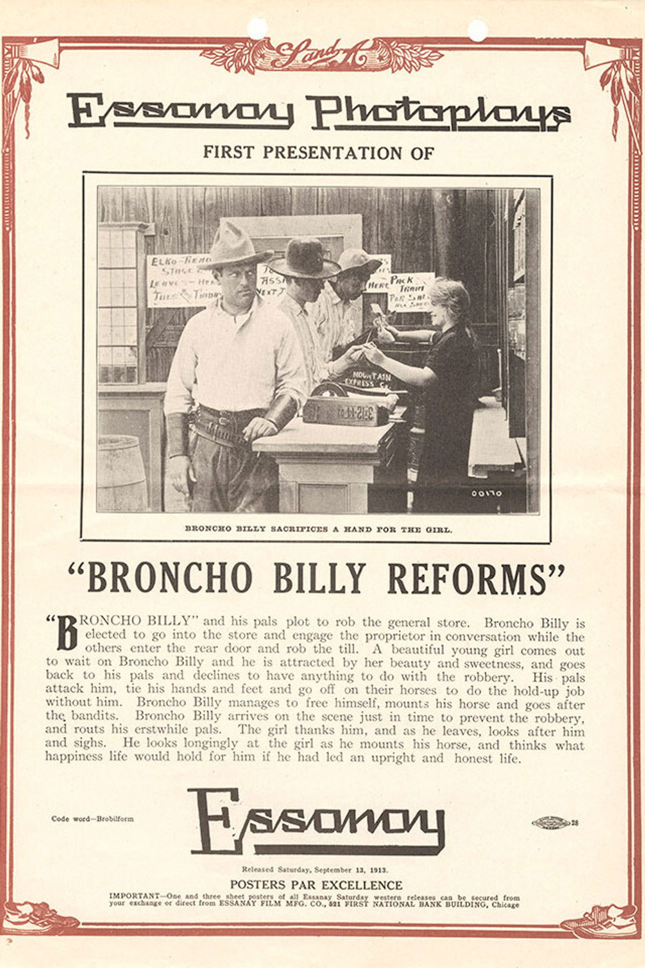 Broncho Billy Reforms Backdrop
