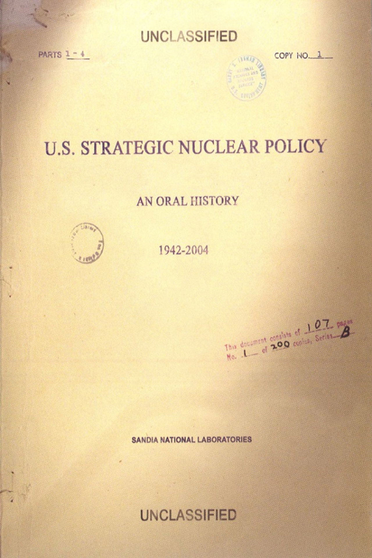 U.S. Strategic Nuclear Policy Backdrop