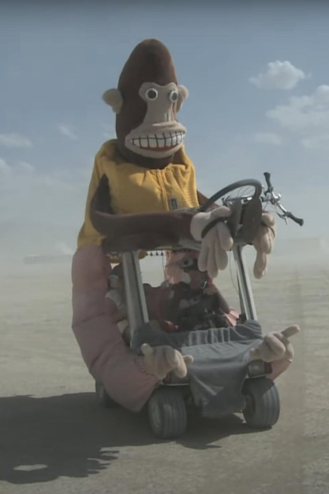 King, Chimp and the Playa Backdrop
