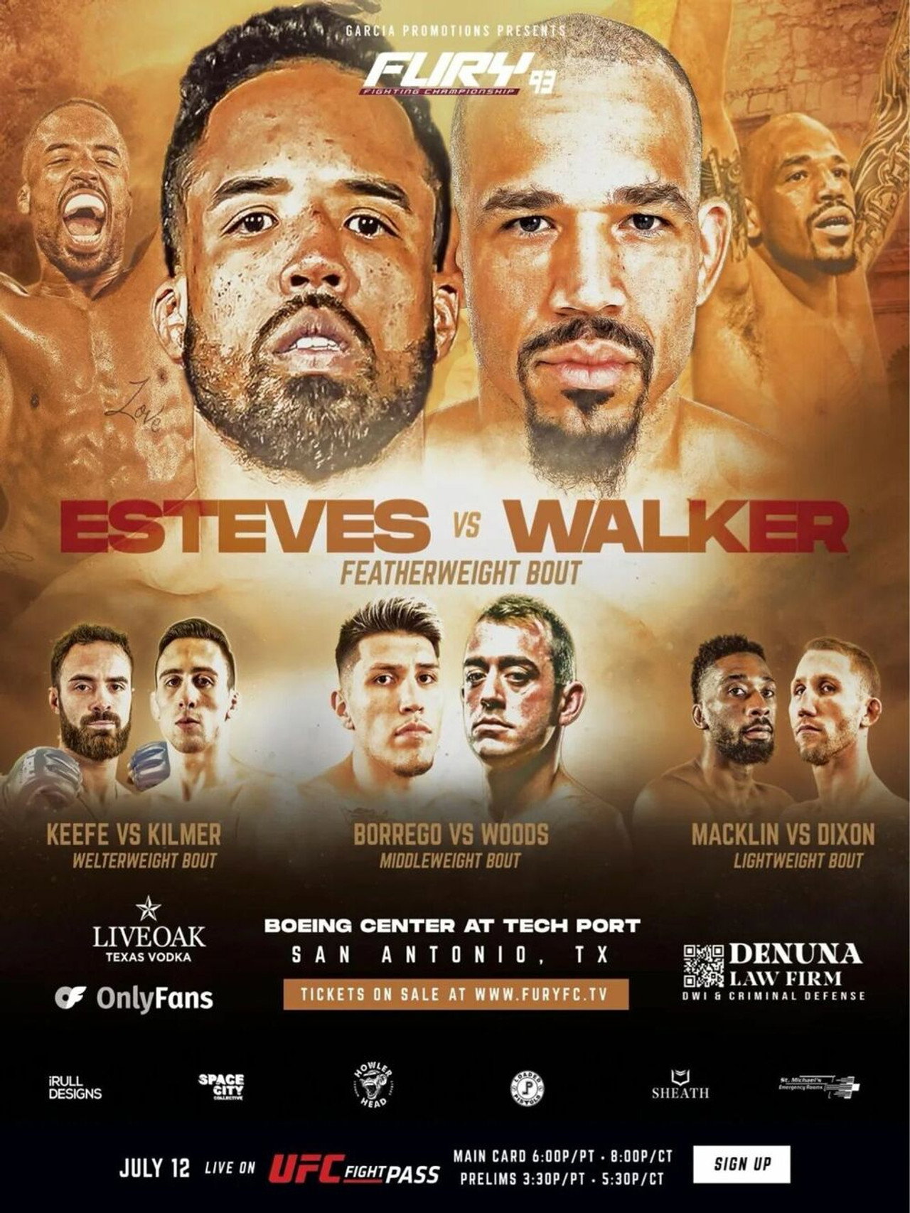 Fury FC 93: Esteves vs. Walker poster