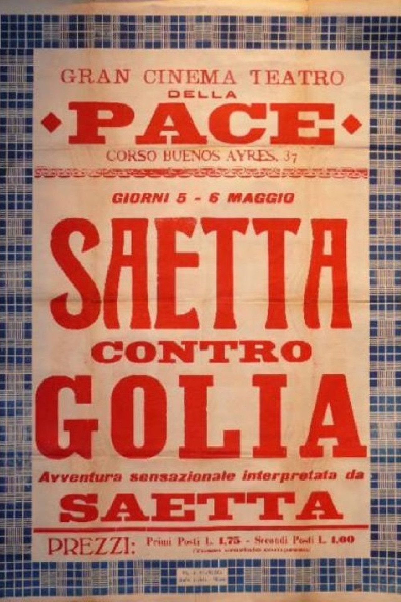 Saetta contro Golia filmaffisch