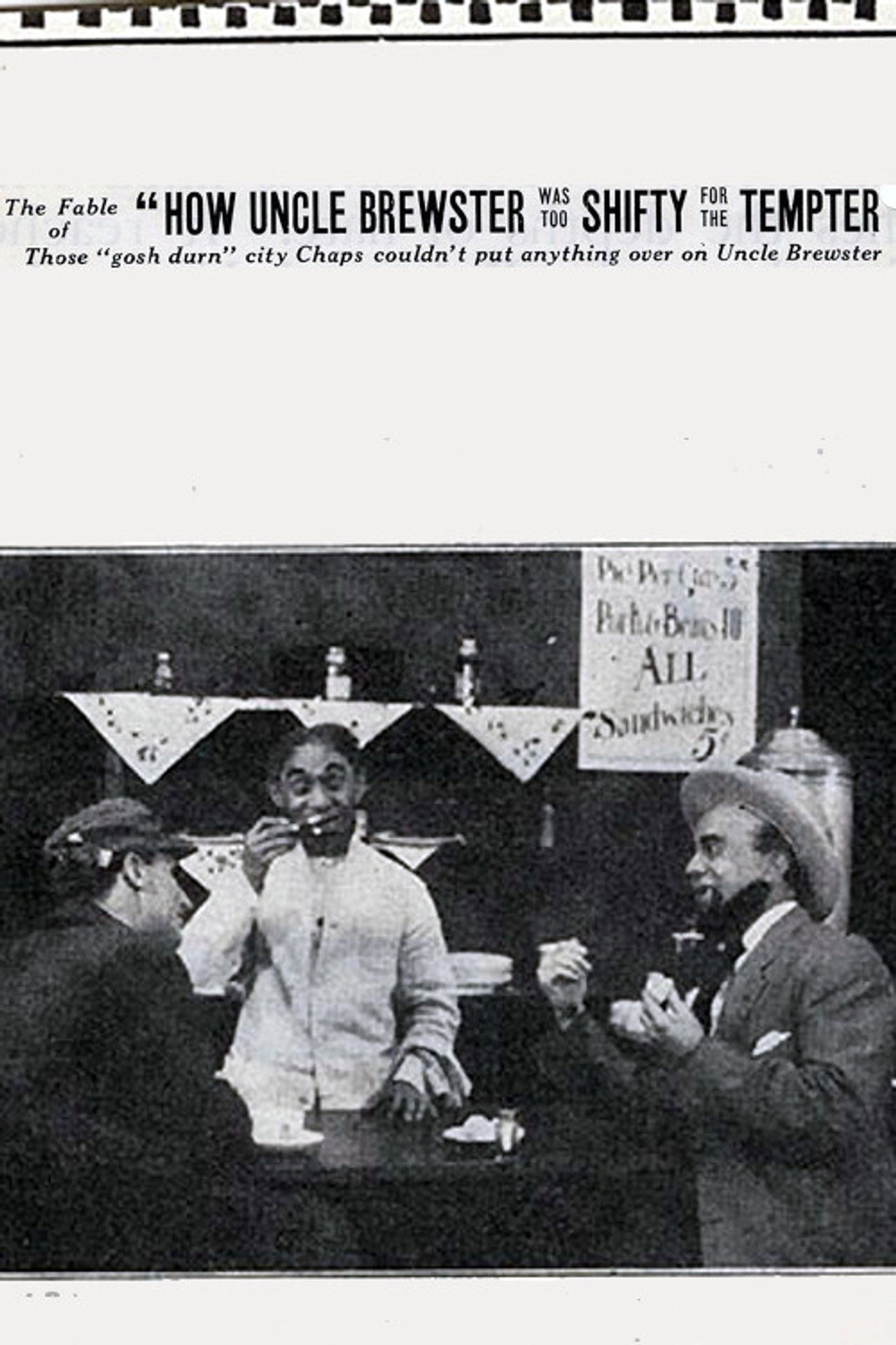 The Fable of 'How Uncle Brewster Was Too Shifty For the Tempter' Backdrop