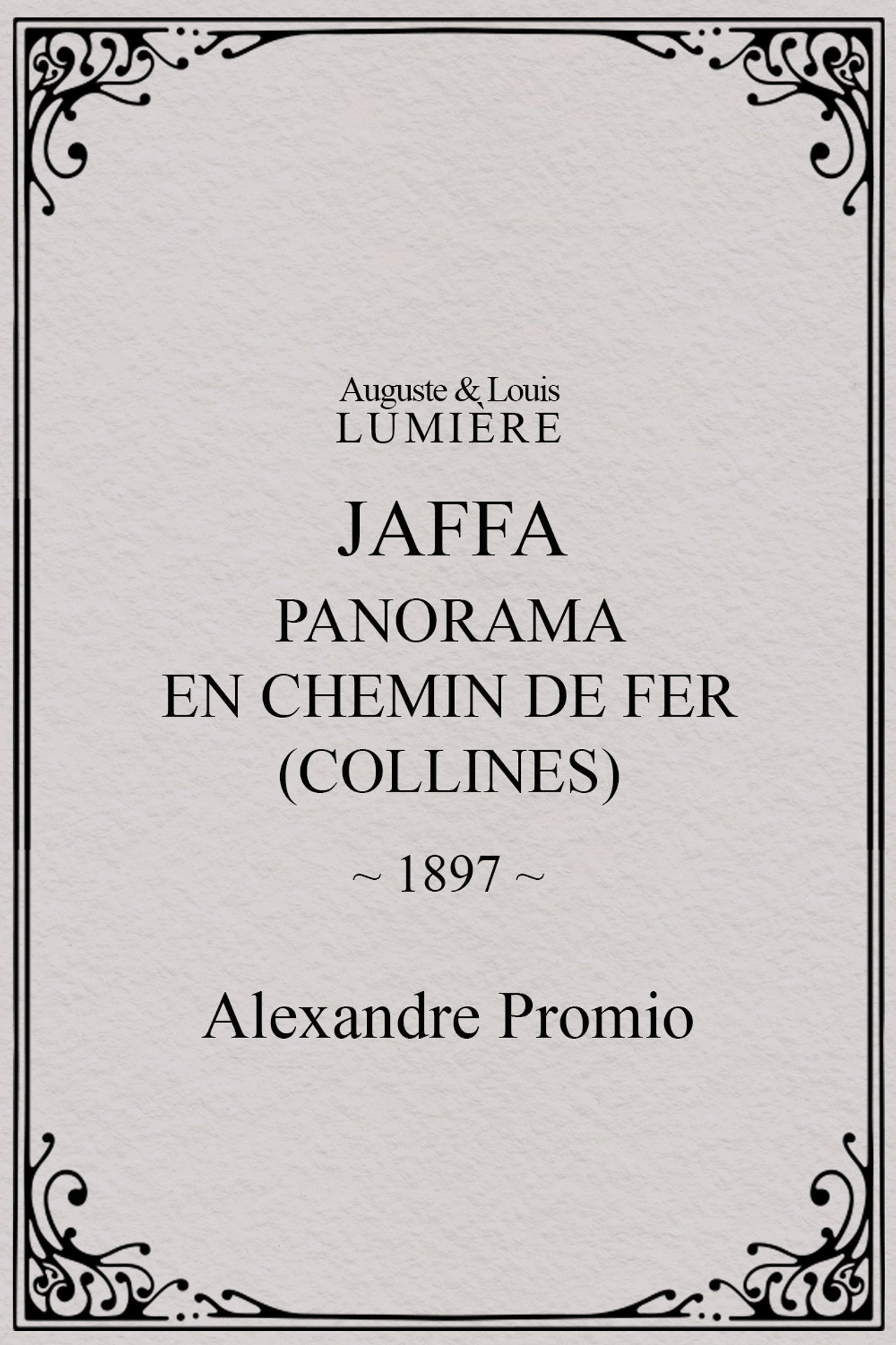 Jaffa : panorama en chemin de fer (collines)