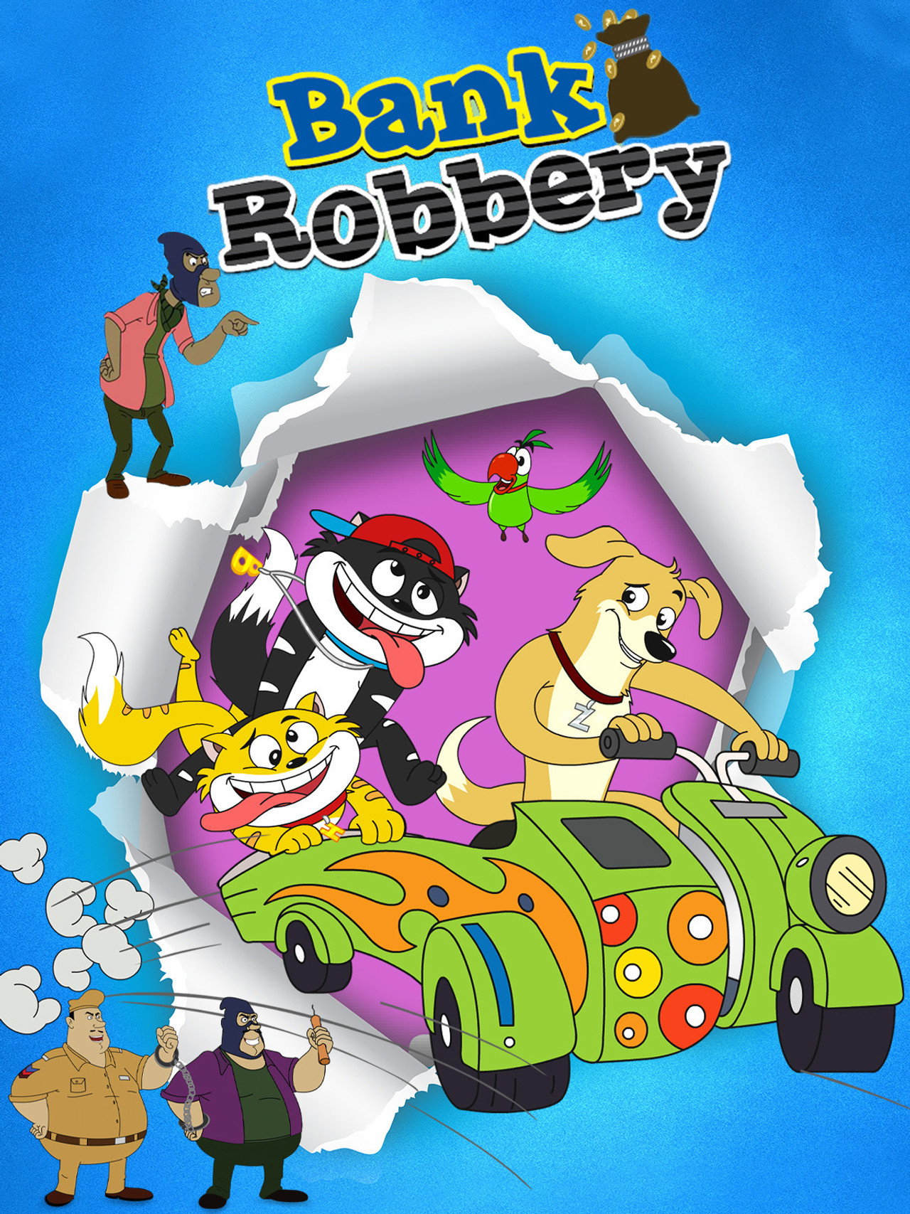 Hunny Bunny Bank Robbery Backdrop