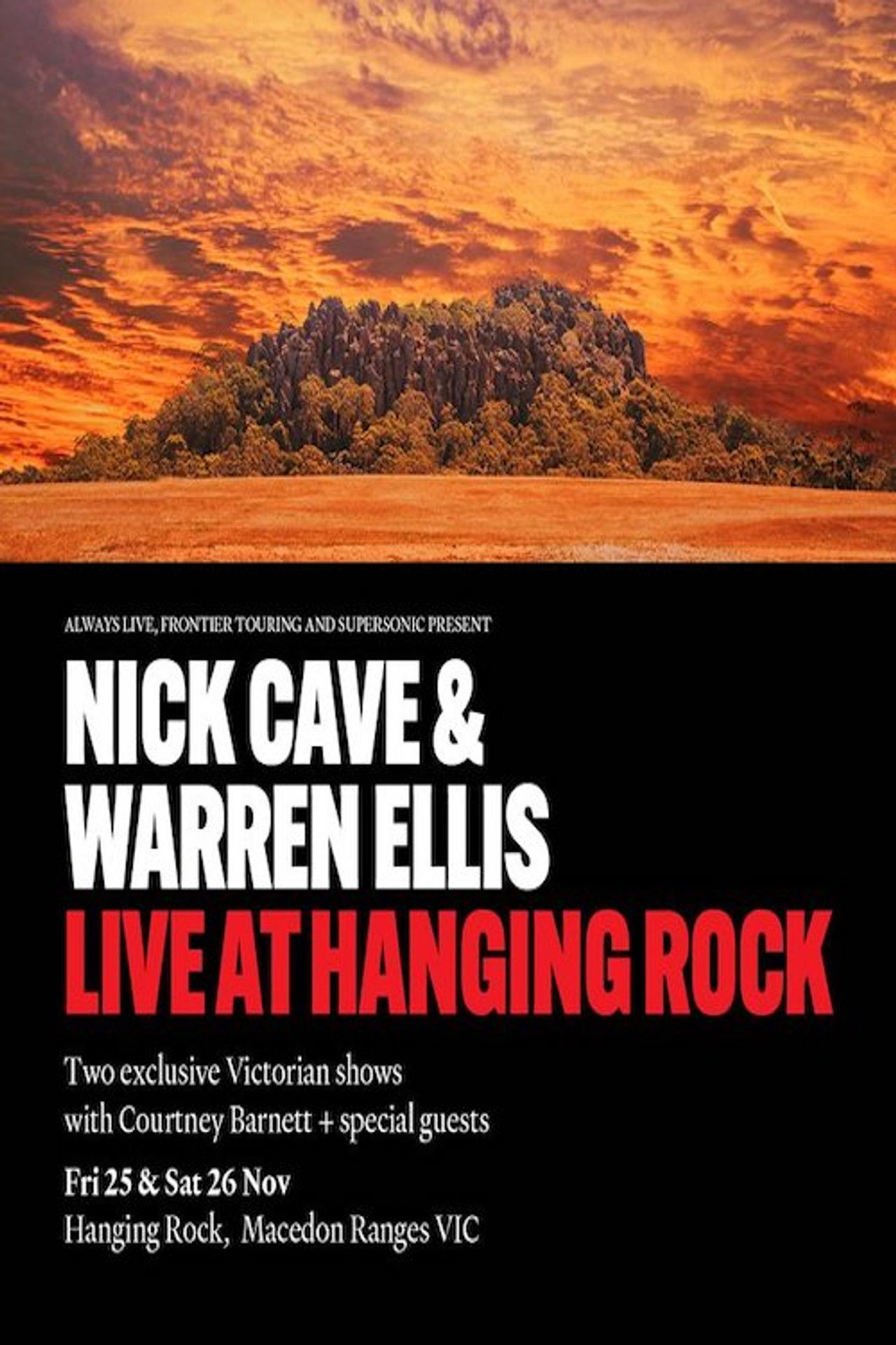Kingdom in the Sky: Nick Cave & Warren Ellis Live at Hanging Rock Backdrop