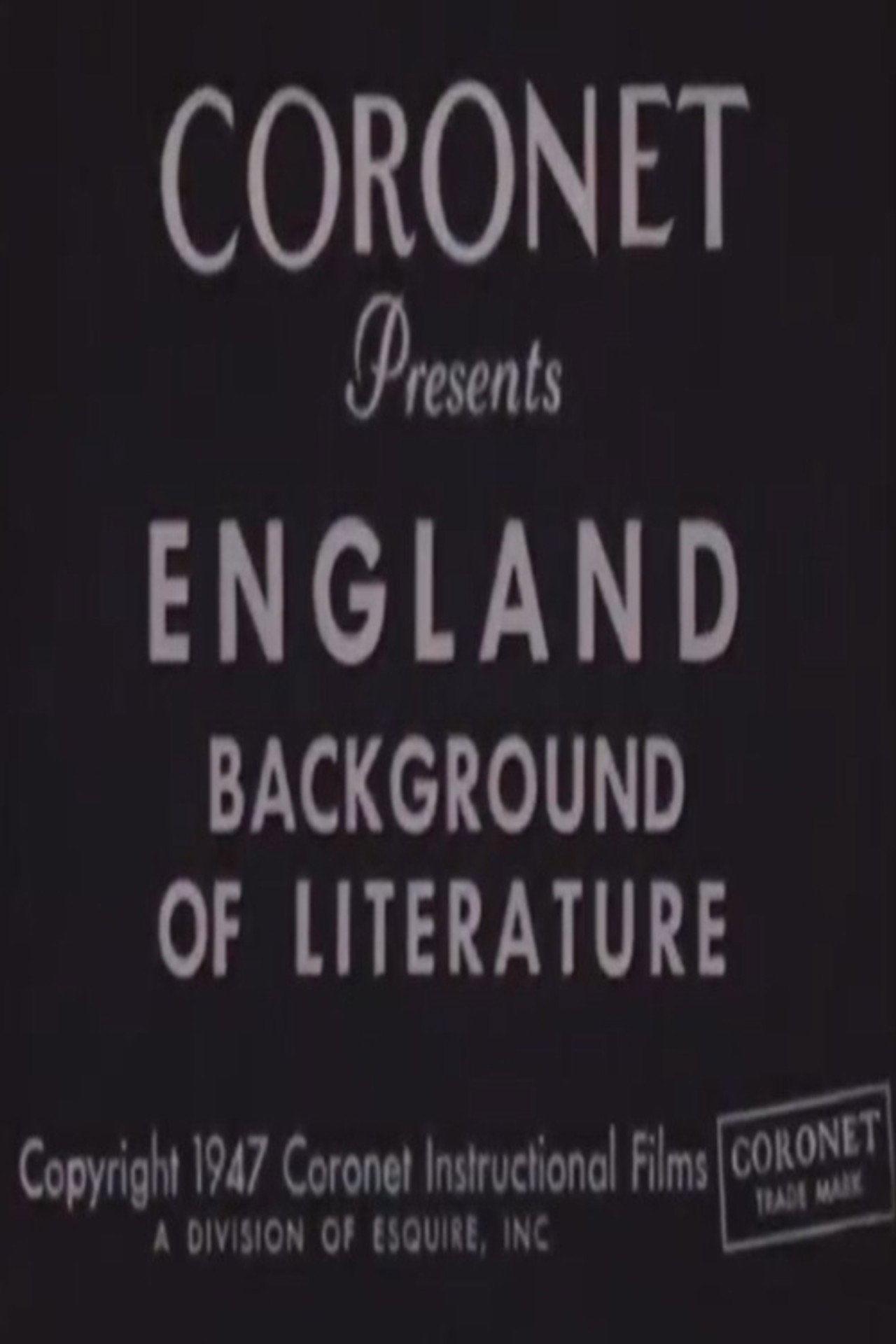 England: Background of Literature poster