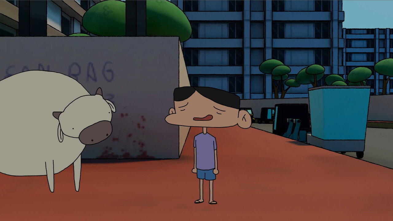 There is a cow, how do you cross?