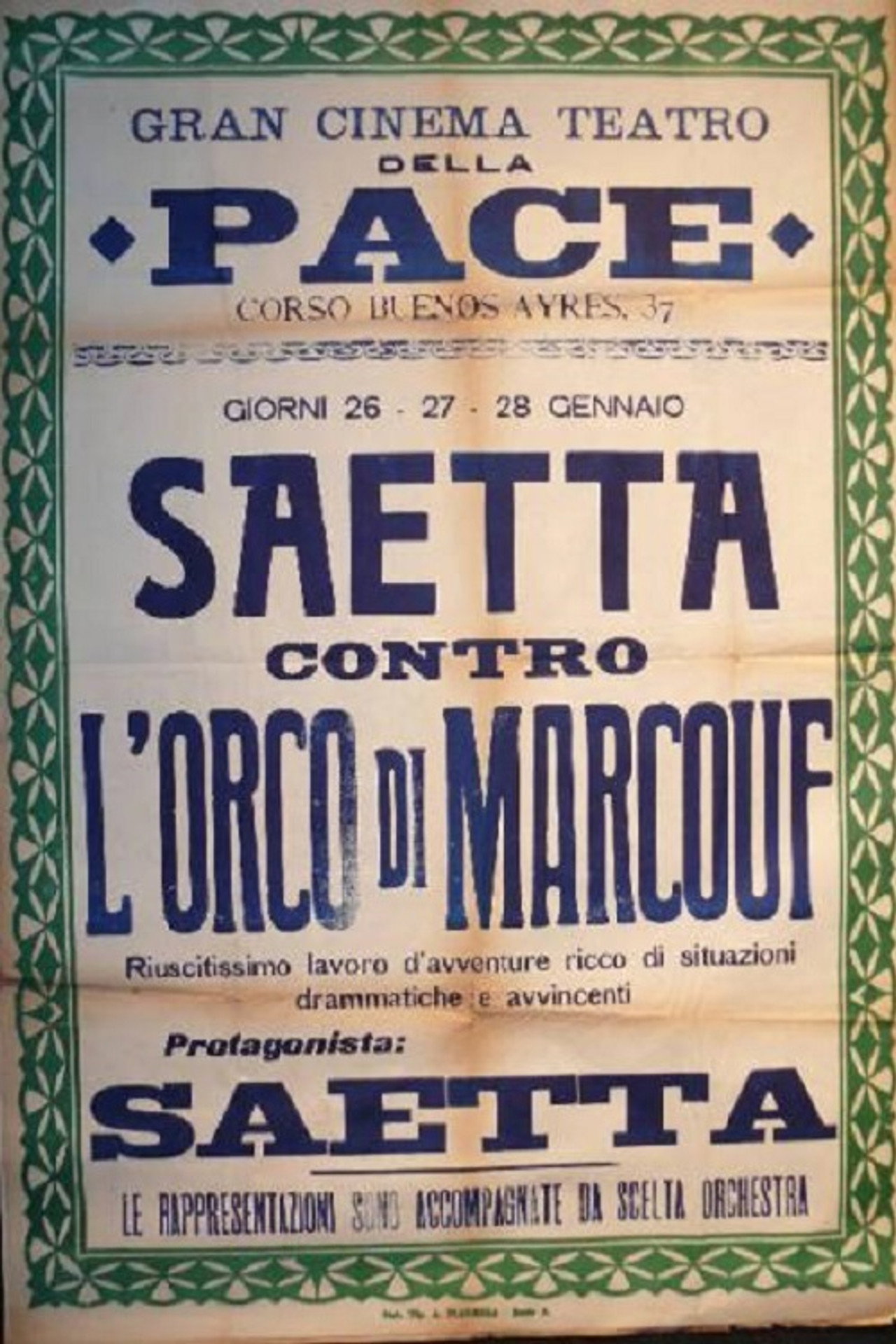 Saetta contro l'orco di Marcouf filmaffisch
