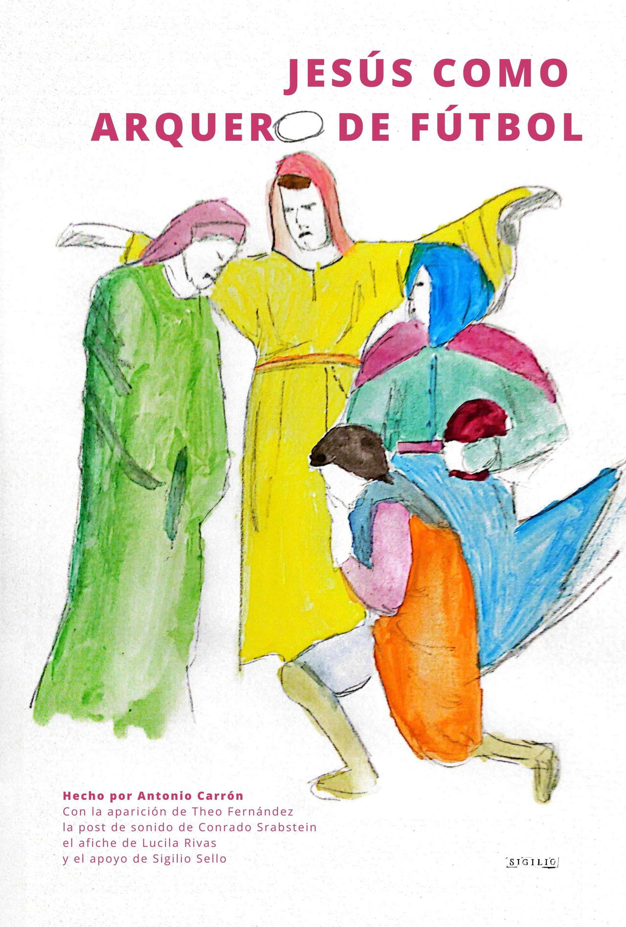 Jesús como arquero de fútbol Backdrop