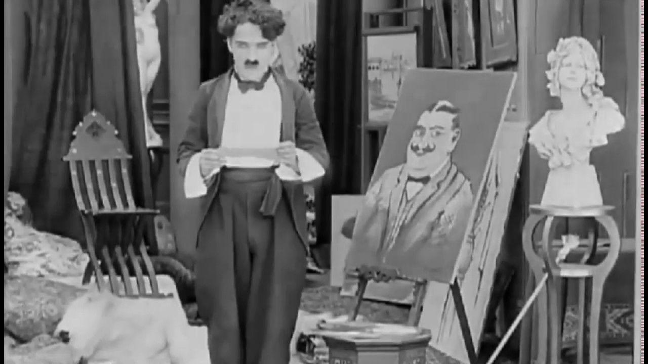 Scen från Charlie Chaplin som artist